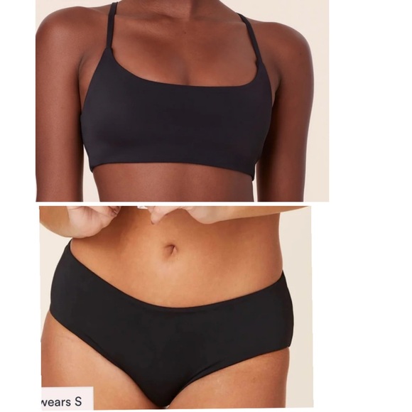 Andie Bikini‎ Set Maui Top Hipster Bottom Black size M NWT